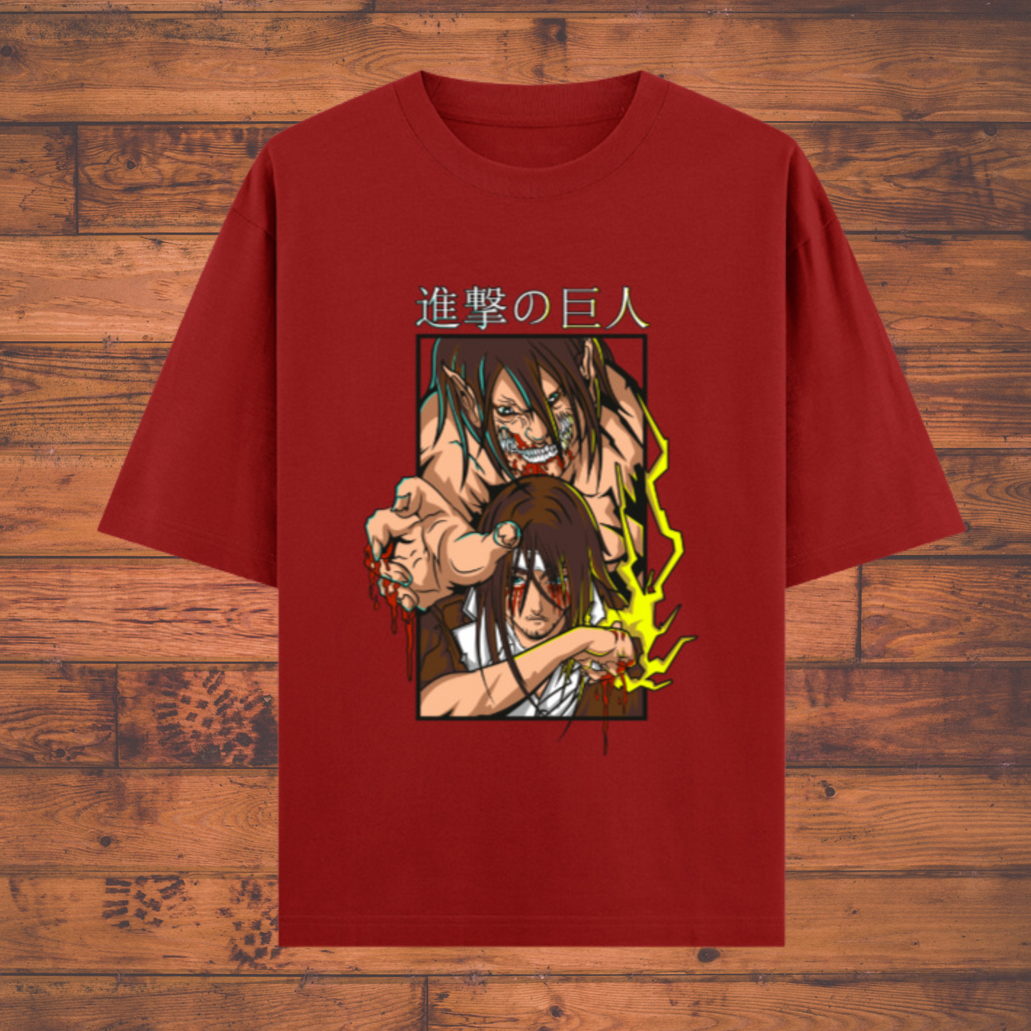 Eren Yeager Dual Form – Attack on Titan Anime Unisex Oversized Anime T-Shirts