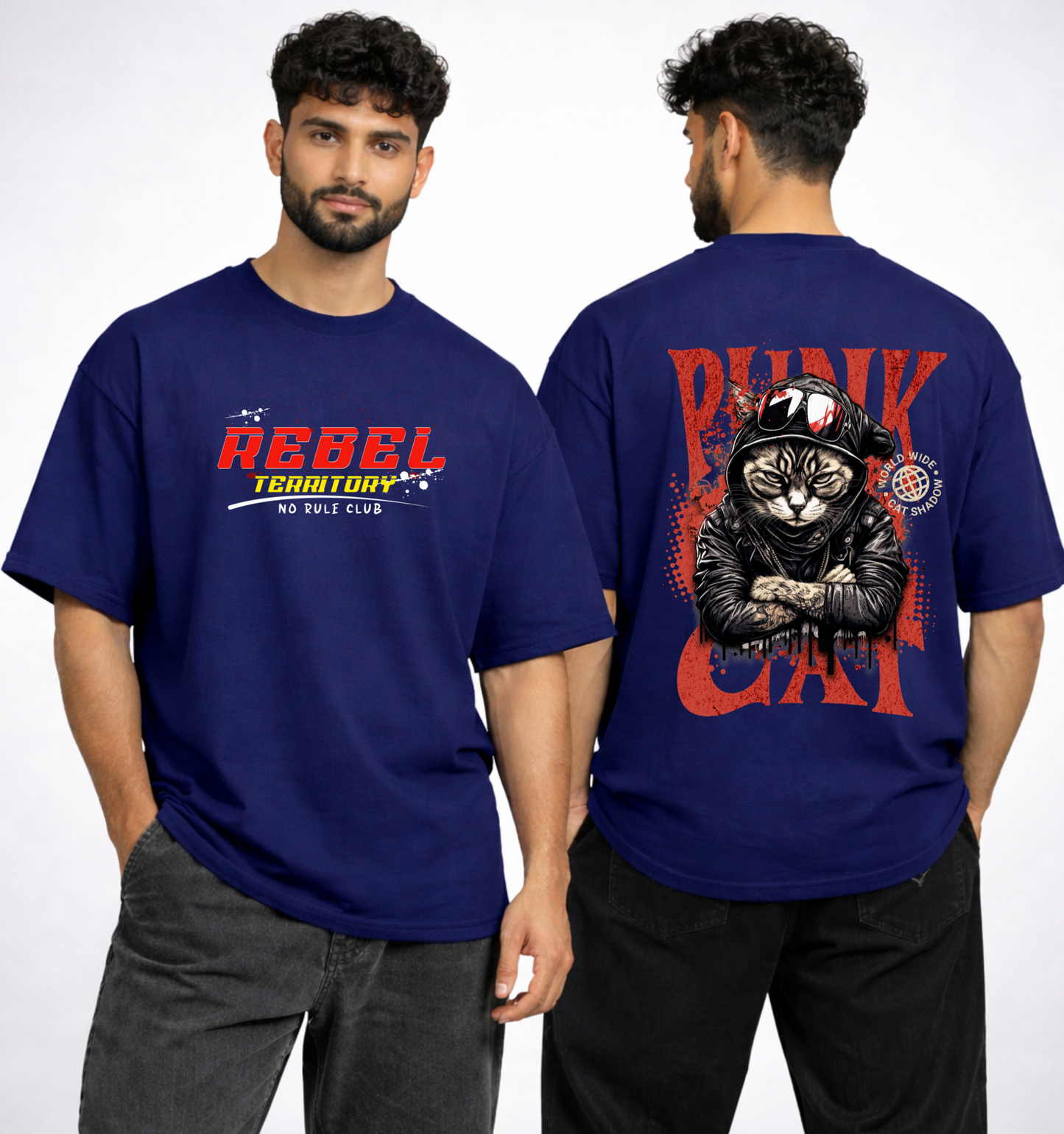 Rebel Cat-Unisex Oversized Adults T-Shirt
