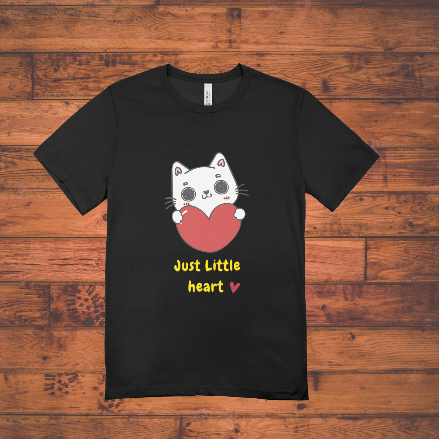 Just Little Heart – Cute Cat Graphic Tee