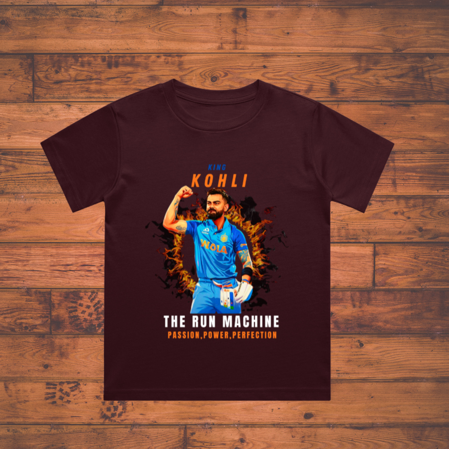 King Kohli – The Run Machine T-Shirt | Boy's Crew Neck T-Shirt