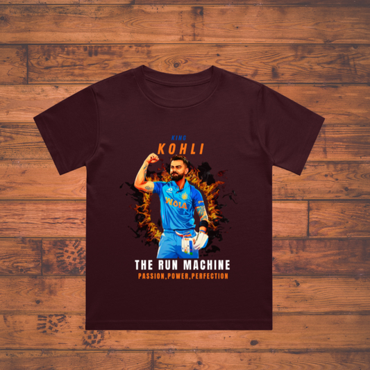 King Kohli – The Run Machine T-Shirt | Boy's Crew Neck T-Shirt