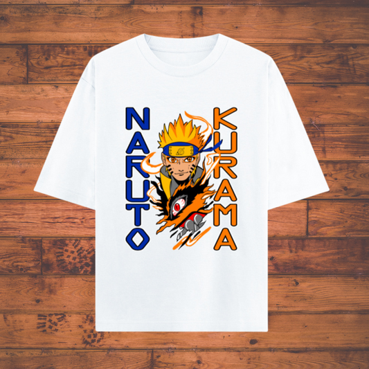 Naruto x Kurama Oversized T-Shirt – Unleash the Beast Within Anime T-Shirts