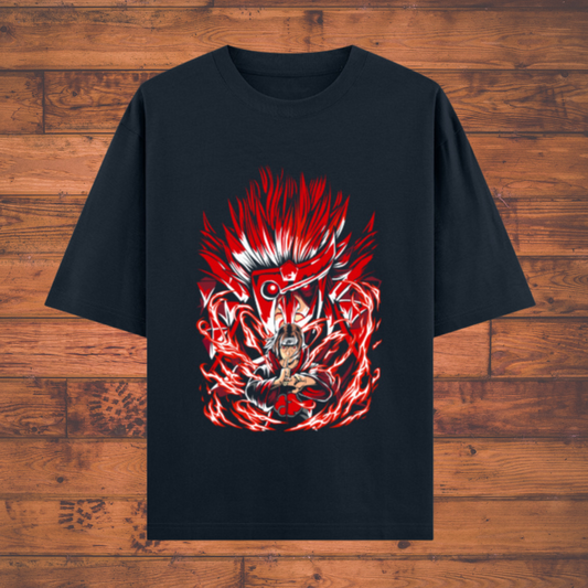Uchiha Red Susanoo – Awaken the Sharingan Power Unisex Oversized Classic Anime T-Shirts