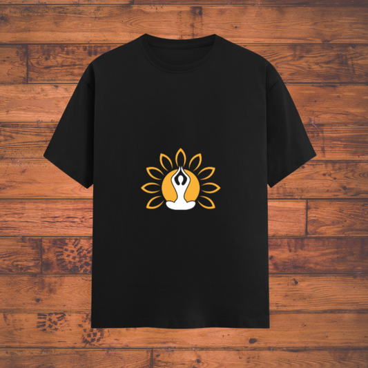 Fit & Zen Dual-Side Printed Black  – Yoga & HIIT Motivation Crew T-Shirt