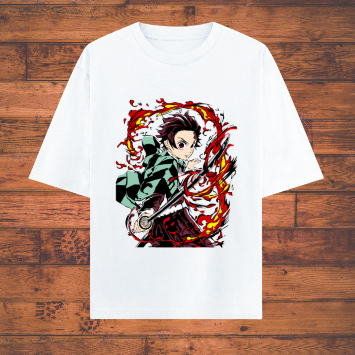 Flame Breathing Tanjiro  – Demon Slayer Edition Unisex Oversized Classic Anime T-shirt