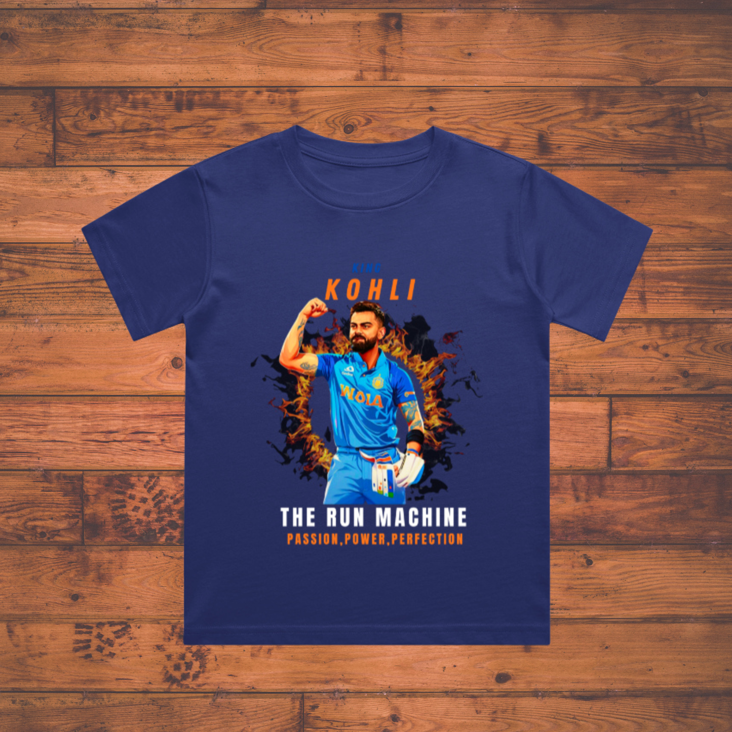 King Kohli – The Run Machine T-Shirt | Boy's Crew Neck T-Shirt