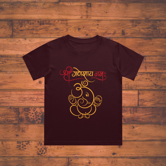 “Shree Ganeshaya Namah” Boy's Crew Neck T-Shirt