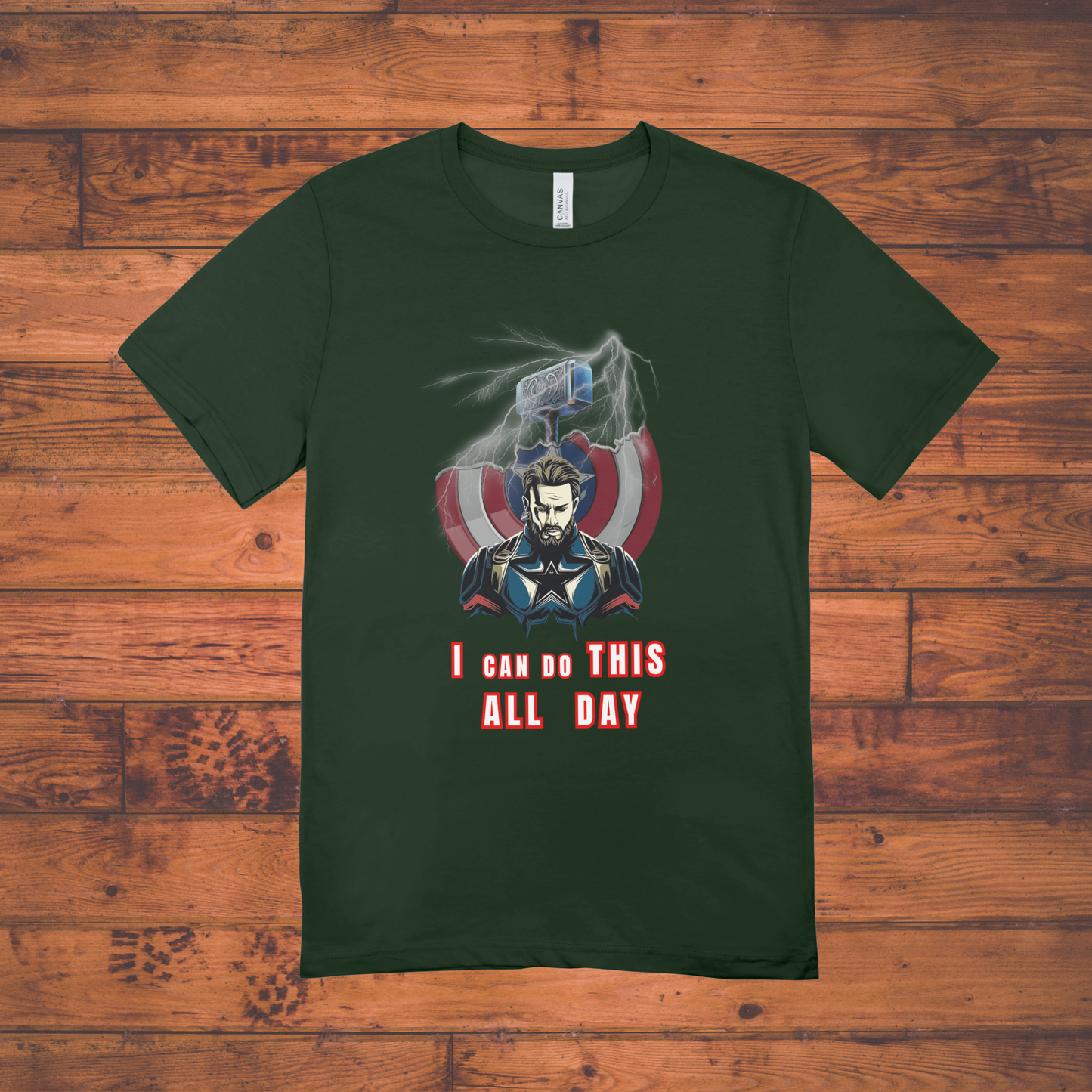 I Can Do This All Day" – Superhero-Inspired Crew T-Shirt