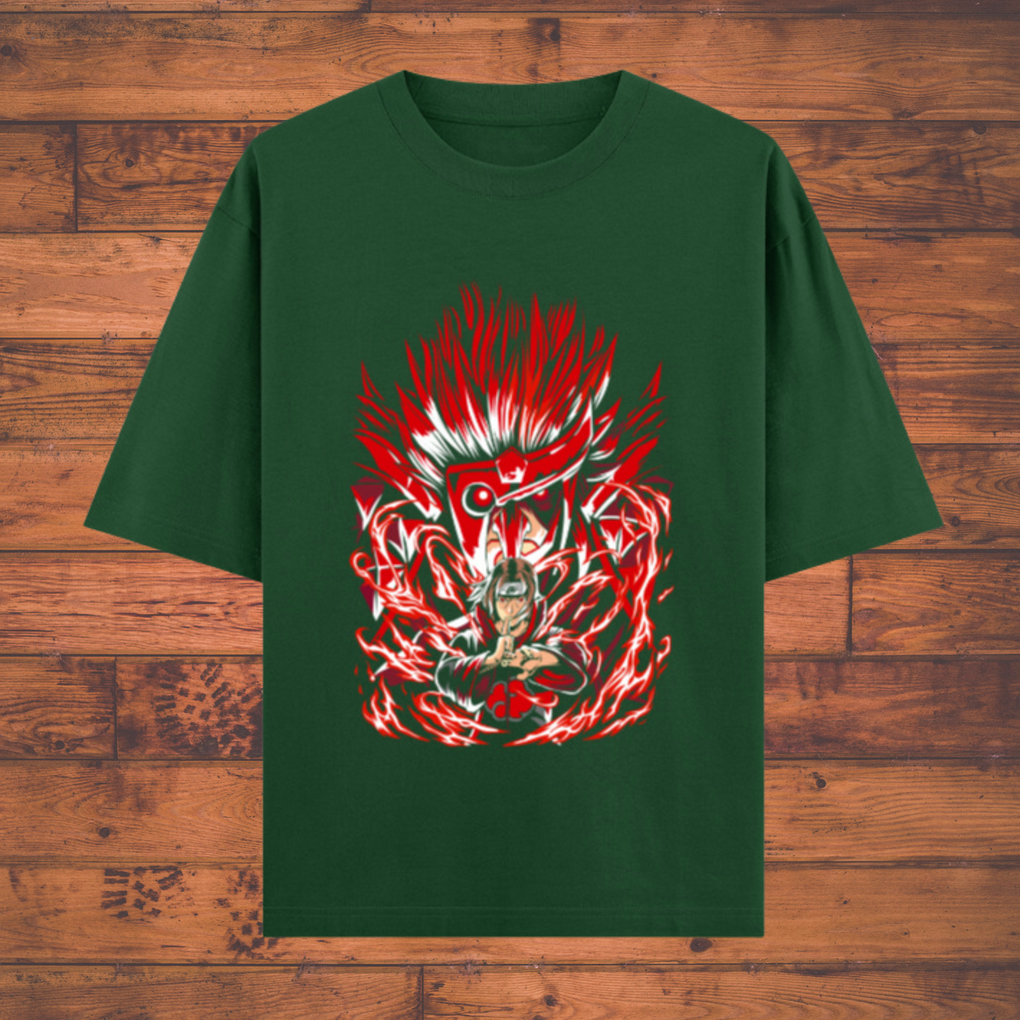 Uchiha Red Susanoo – Awaken the Sharingan Power Unisex Oversized Classic Anime T-Shirts