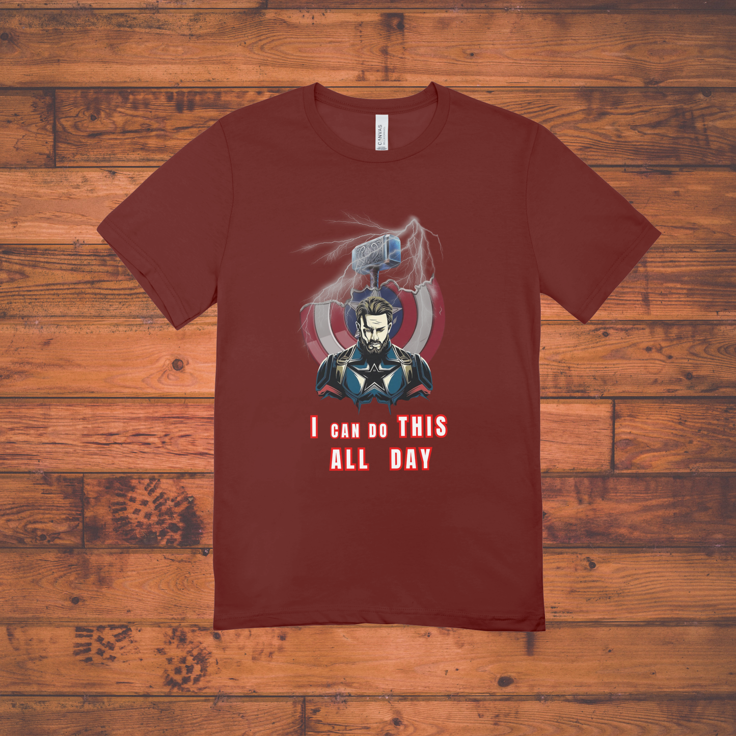 I Can Do This All Day" – Superhero-Inspired Crew T-Shirt