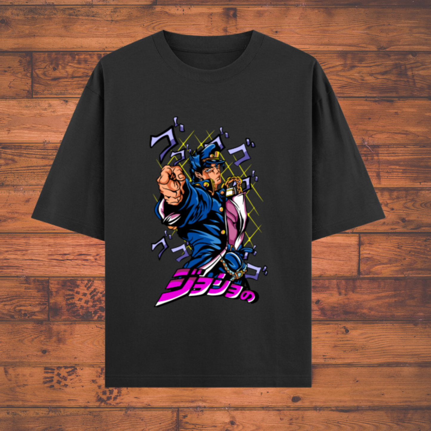JoJo’s Bizarre Adventure – Jotaro Kujo Stand Pose Graphic Unisex Oversized Classic Anime T-Shirts