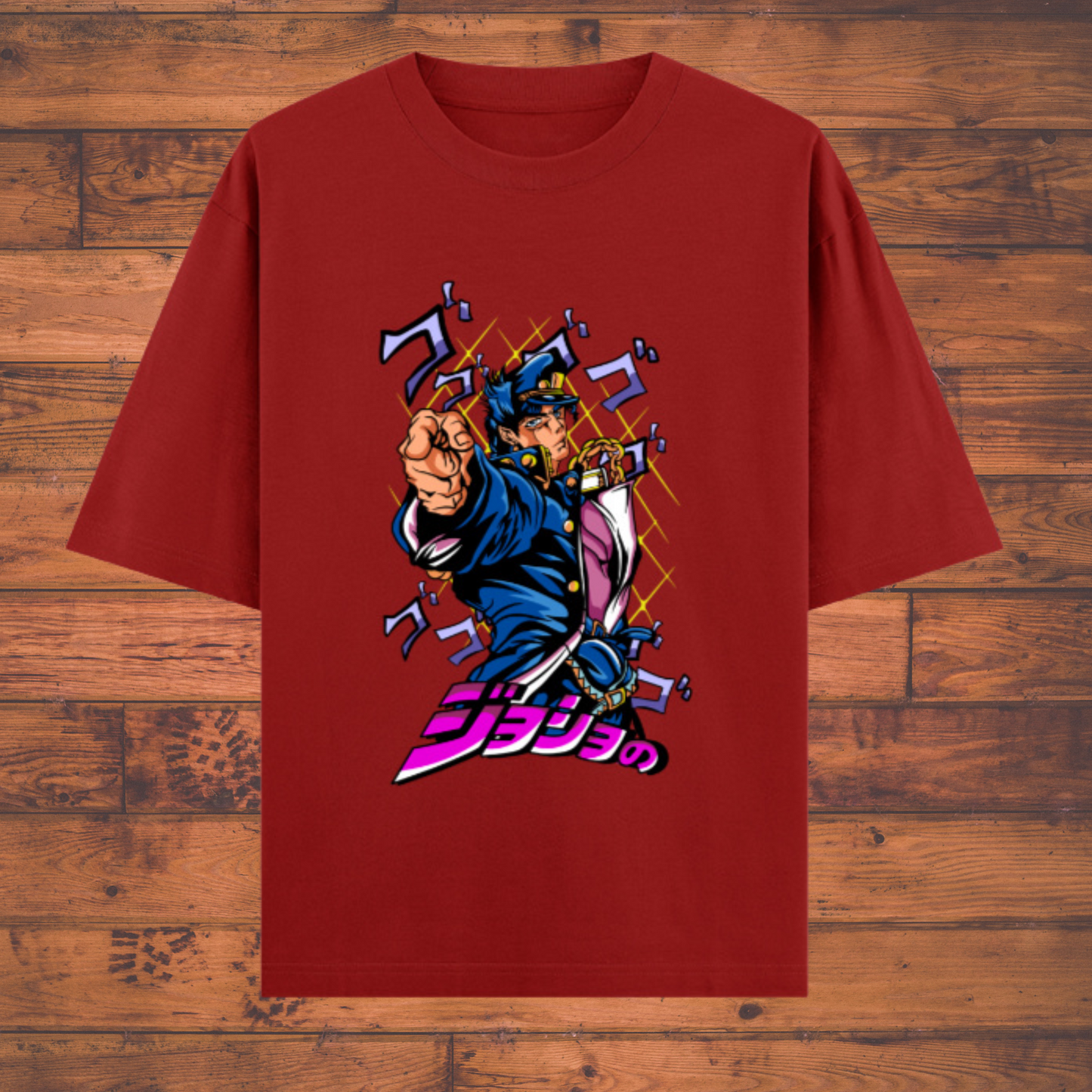 JoJo’s Bizarre Adventure – Jotaro Kujo Stand Pose Graphic Unisex Oversized Classic Anime T-Shirts