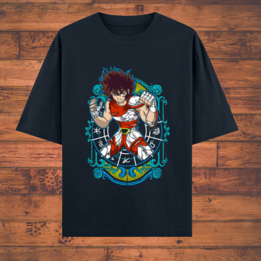 Pegasus Seiya Zodiac Armor Tee – Saint Seiya Classic Edition Unisex Oversized Classic Anime T-Shirts