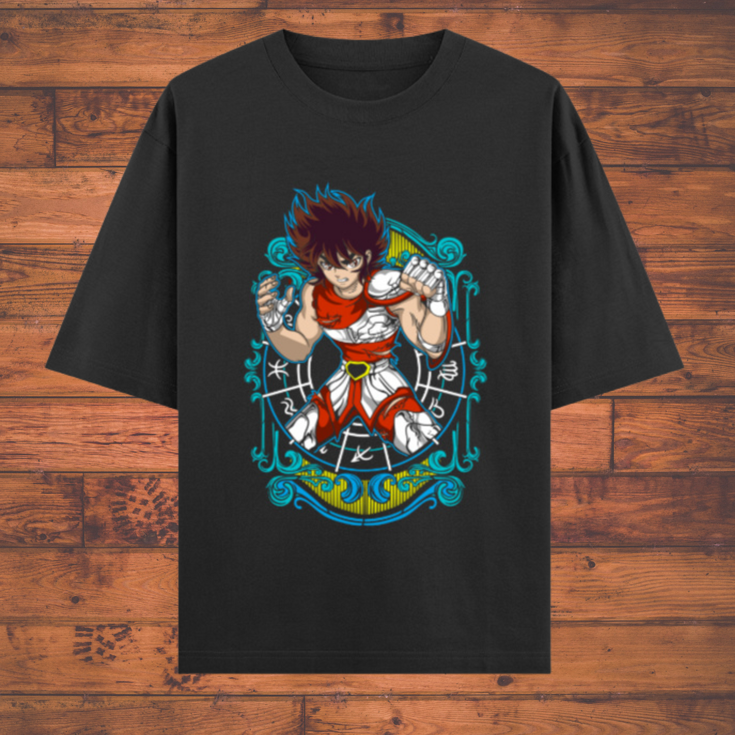 Pegasus Seiya Zodiac Armor Tee – Saint Seiya Classic Edition Unisex Oversized Classic Anime T-Shirts