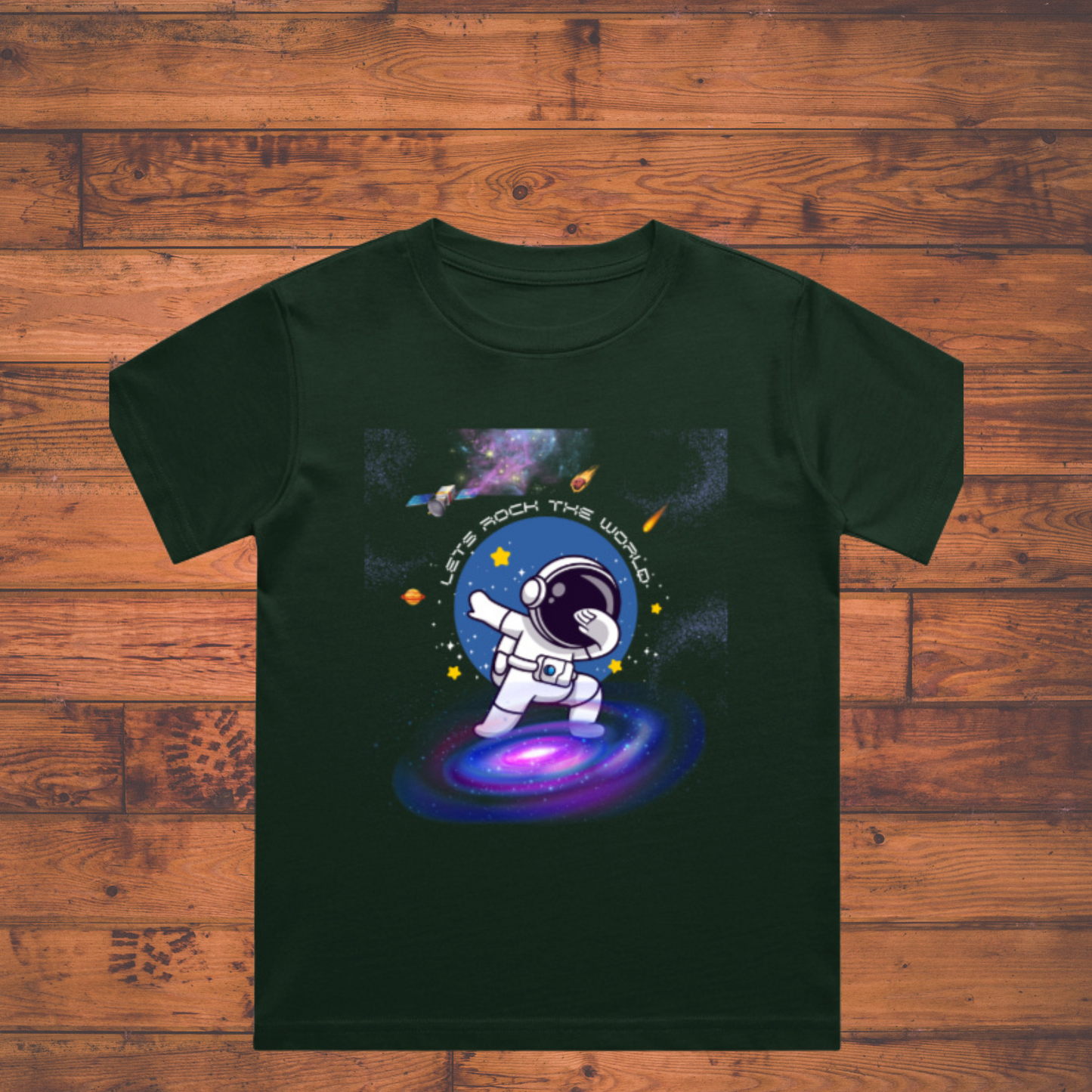 Astronauts  Let’s Rock the World – Space Explorer Kids' Tee