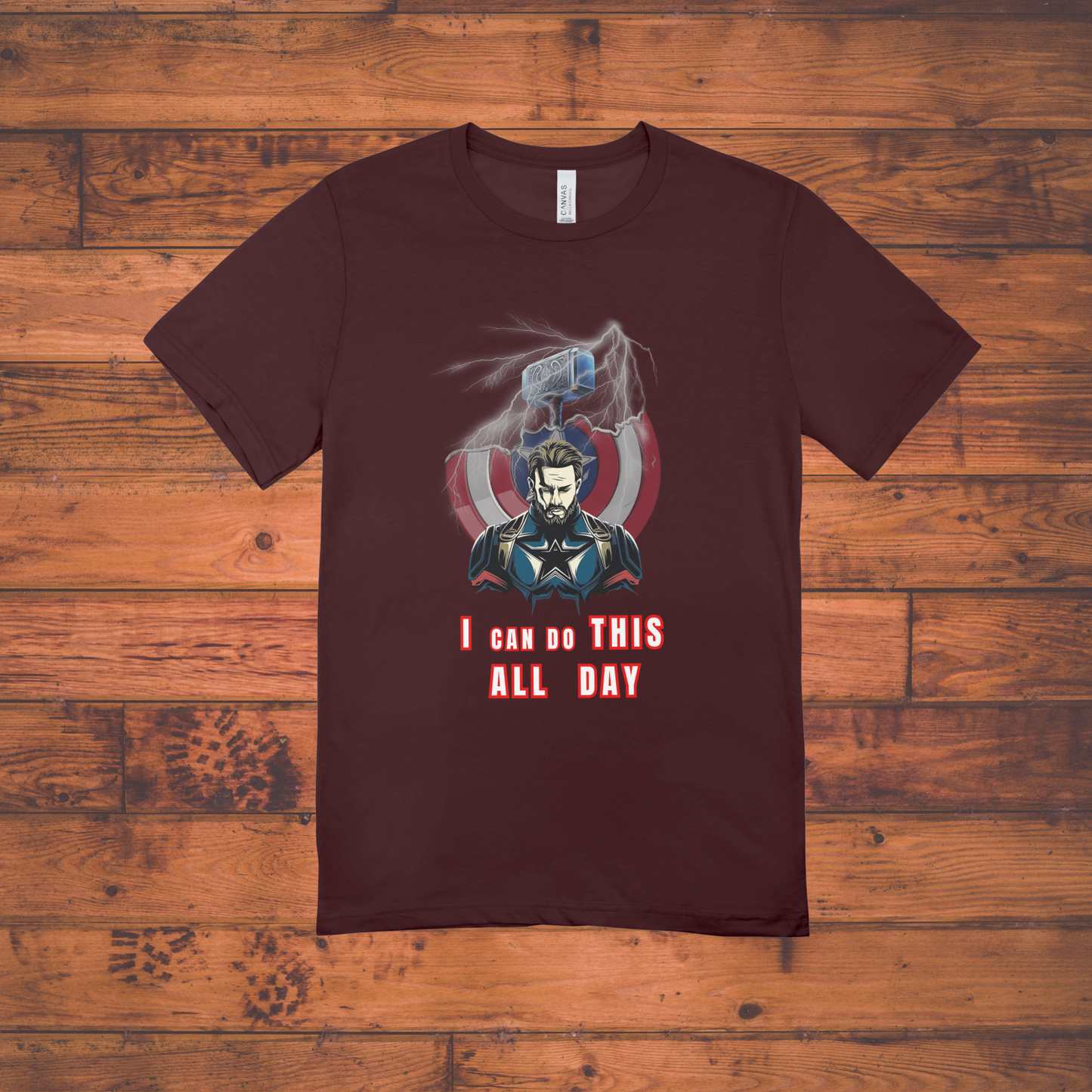 I Can Do This All Day" – Superhero-Inspired Crew T-Shirt