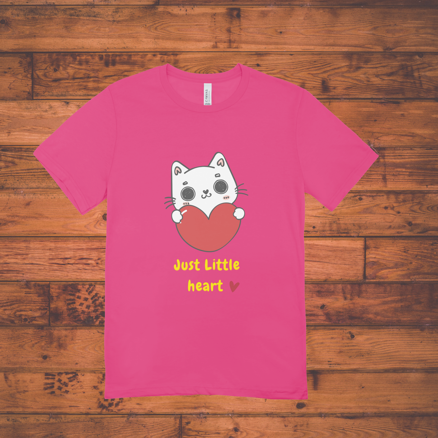 Just Little Heart – Cute Cat Graphic Tee