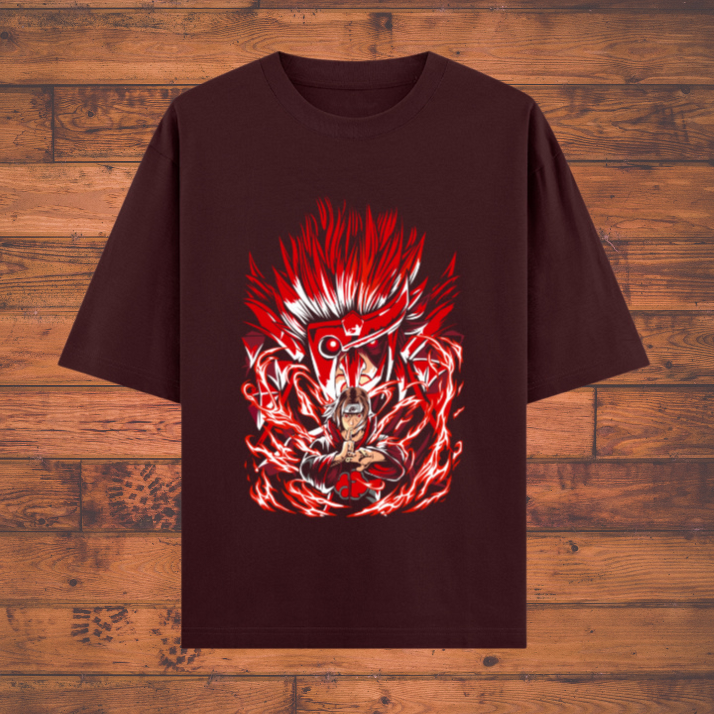Uchiha Red Susanoo – Awaken the Sharingan Power Unisex Oversized Classic Anime T-Shirts