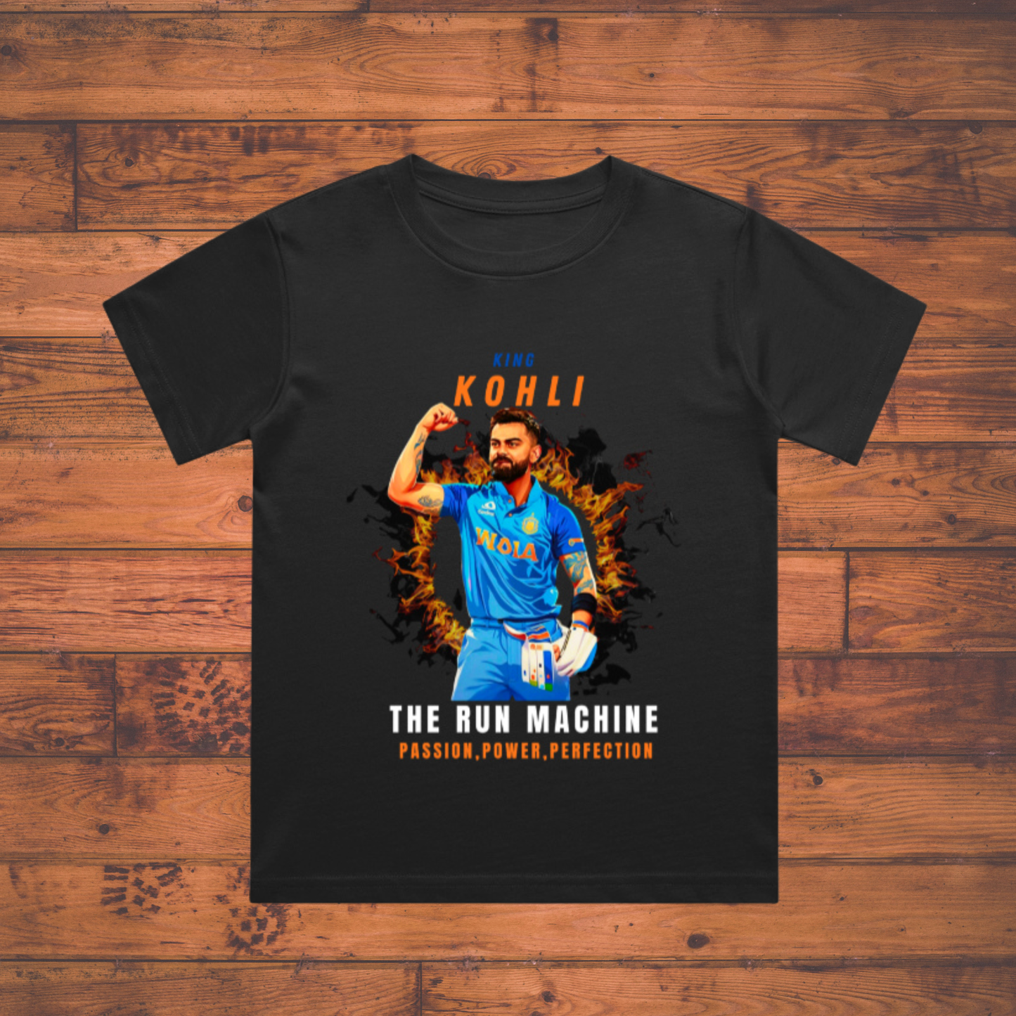 King Kohli – The Run Machine T-Shirt | Boy's Crew Neck T-Shirt