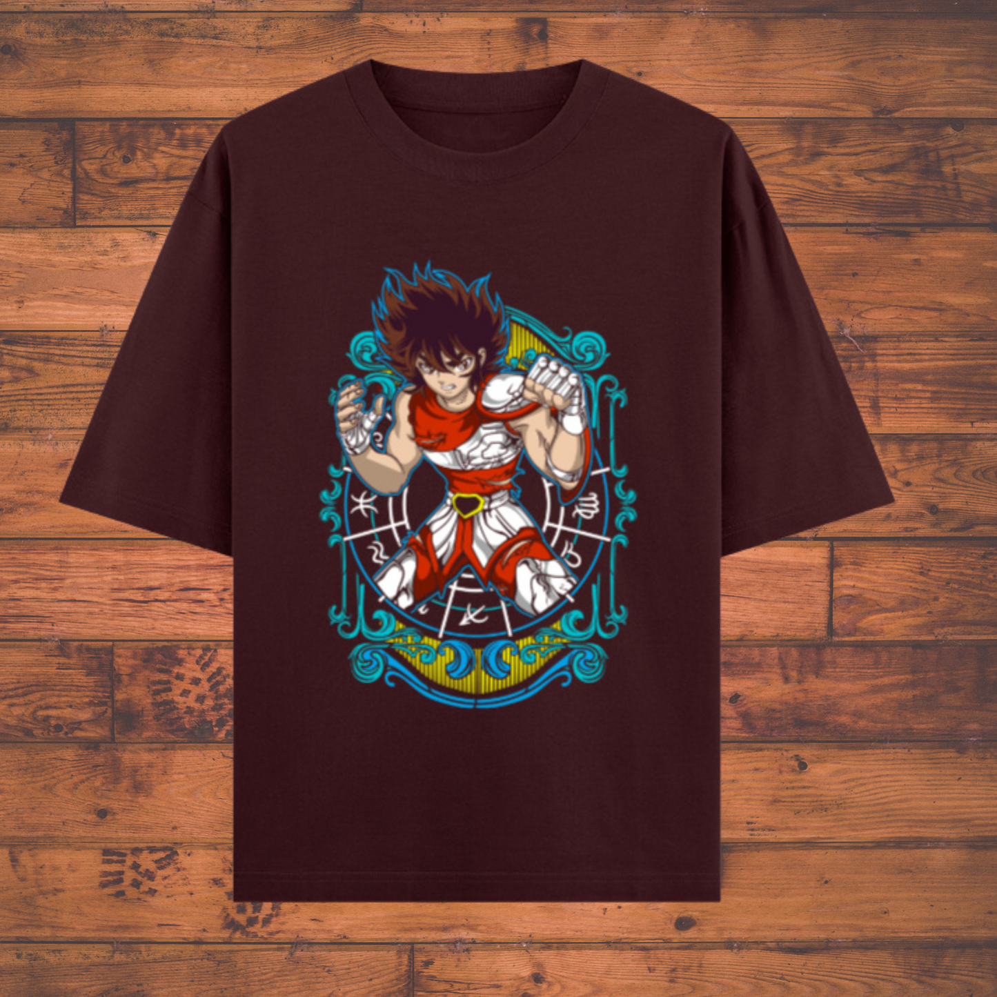 Pegasus Seiya Zodiac Armor Tee – Saint Seiya Classic Edition Unisex Oversized Classic Anime T-Shirts