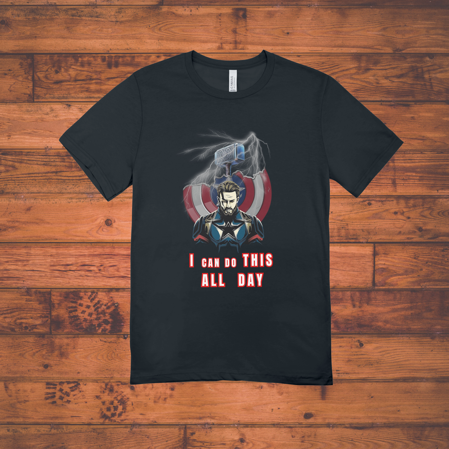 I Can Do This All Day" – Superhero-Inspired Crew T-Shirt