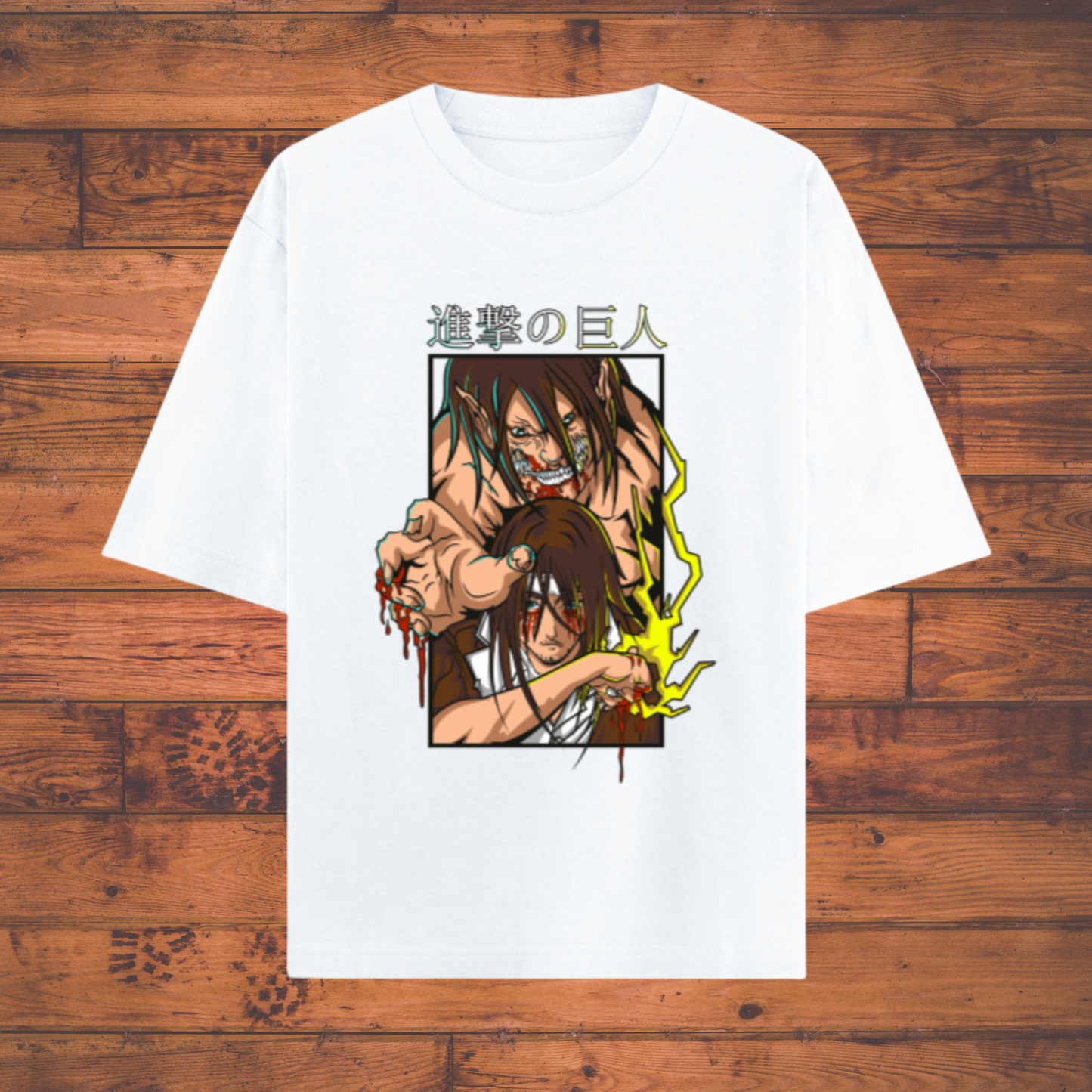 Eren Yeager Dual Form – Attack on Titan Anime Unisex  Oversized Anime T-Shirts