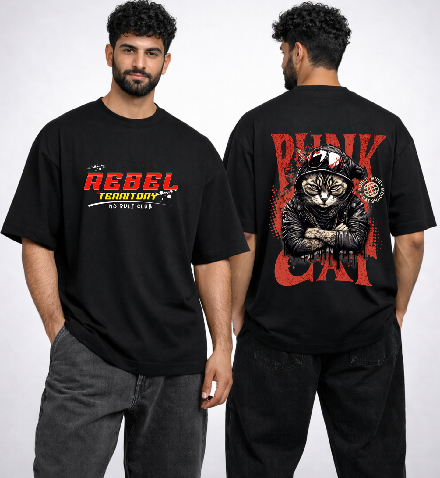 Rebel Cat-Unisex Oversized Adults T-Shirt